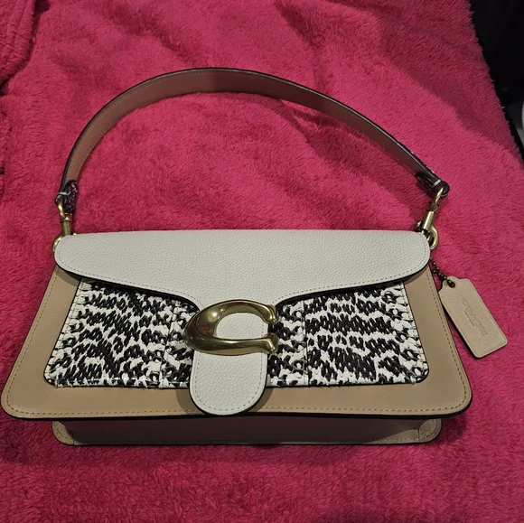 Coach Women's Cream and Tan Patterned Shoulder ag - Picture 4 of 17